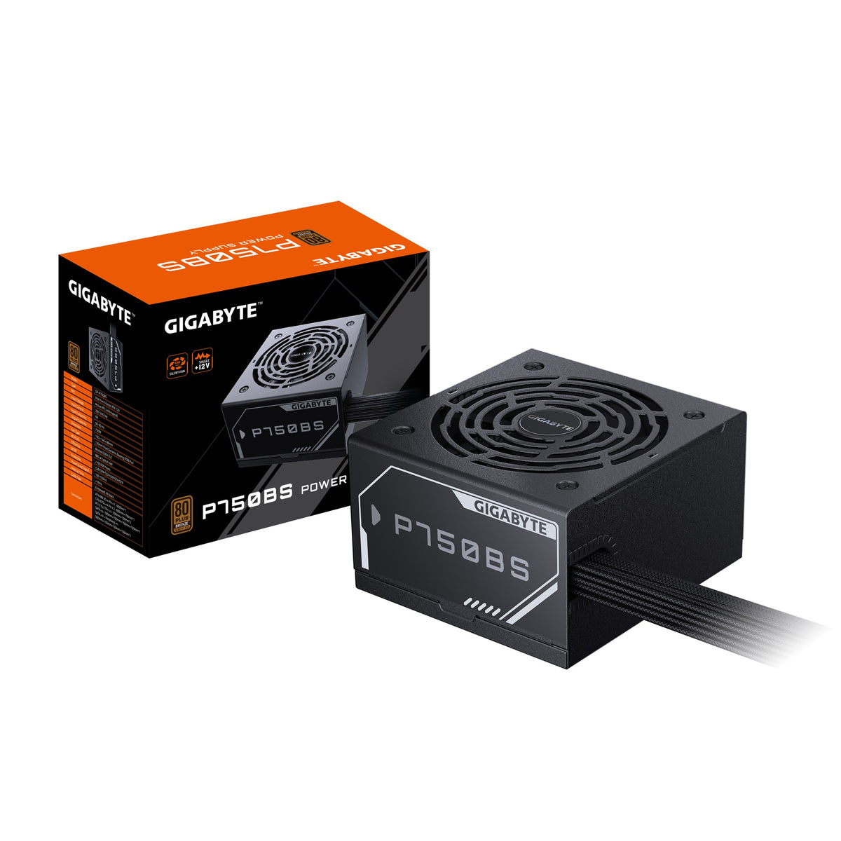 Gigabyte P750BS Power Supply, 750W,  ATX12V,   80 PLUS Bronze Fan,  Type 120mm Fluid Dynamic Bearing fan - Image 1