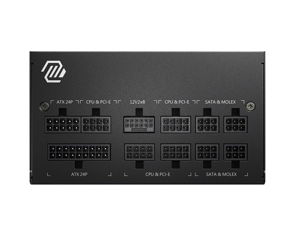 MSI MAG A750GL PCIE5 750W Up to 90% (80 Plus Gold) ATX Power Supply Unit, PFC, 100~240 VAC, 750W, 47-63Hz, PCI-E, SATA, FDD