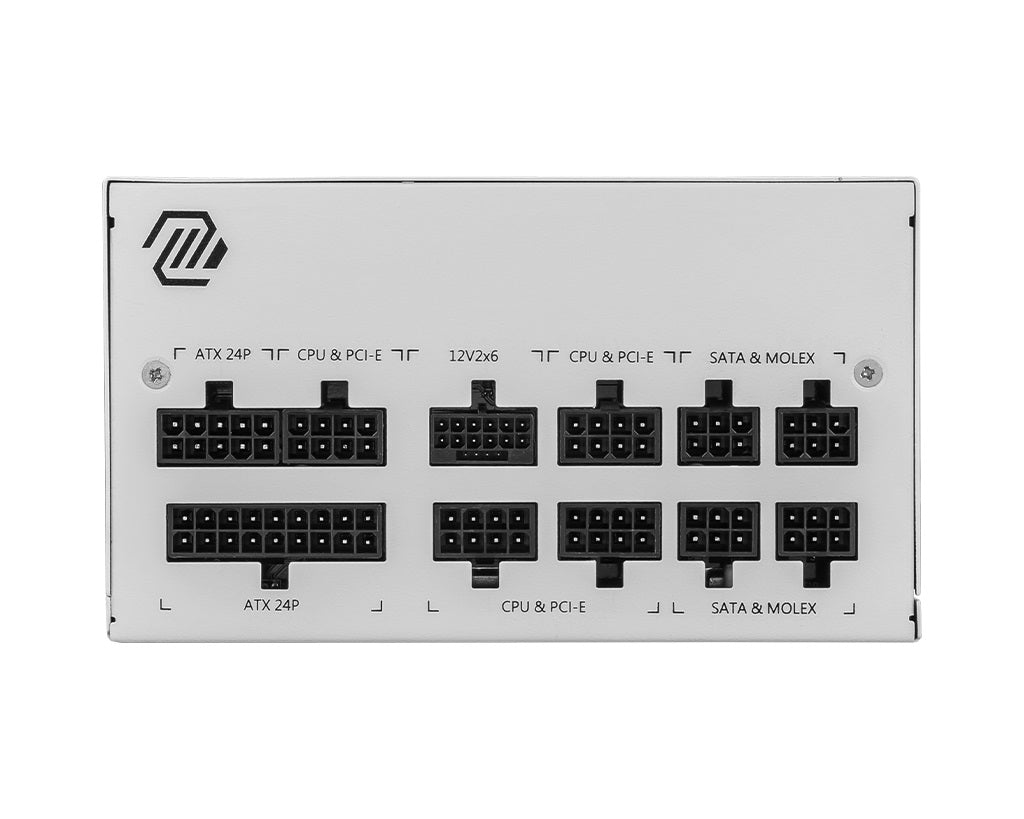 MSI MAG A850GL PCIE5 WHITE 850W Up to 90% (80 Plus Gold) ATX Power Supply Unit, PFC, 100~240 VAC, 850W, 47-63Hz, PCI-E, SATA, FDD - Image 2