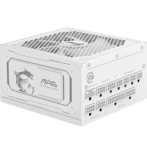 MSI MAG A1000GL PCIE5 ATX Power Supply Uni - White, 1000W, 80+ Gold, Fully Modular, PCIe5 600W, 135mm FDB Fan, Active PFC, 100-240V, 10yr wty, OCP/UVP - Image 3