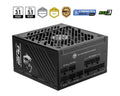 MSI MAG A1250GS PCIE5 ATX Power Supply Unit, 80 PLUS Gold, Fully modular flat cables, 0 RPM Mode, Active PFC design - Image 1