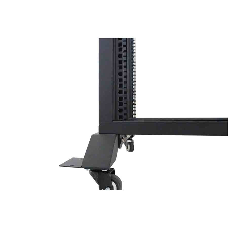 LDR Flat Packed 22U 2-Post Open Frame Rack, Black Metal Construction - Image 2