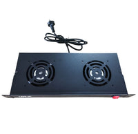 LDR 2 Way Rackmountable Fan Kit with power switch - 2x Fans - 1U Size - Black Metal Construction - Image 3