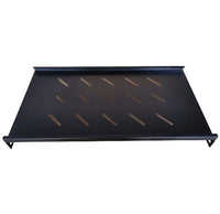 LDR Fixed 1U 275mm Deep Shelf Recommended for 19" 450/550mm Deep Cabinet - Black Metal Construction - Image 3