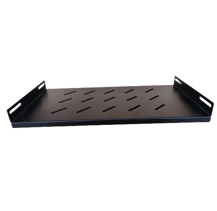 LDR Fixed 1U 550mm Deep Shelf Recommended for 19" 800mm Deep Cabinet - Black Metal Construction - Image 4
