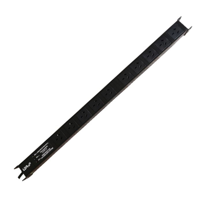 LDR 10-Port 10A Power Distribution Unit AU Approved - 10x 3-Pin AU/NZ Outlets/Slots - 1U Vertical Mount - Image 1
