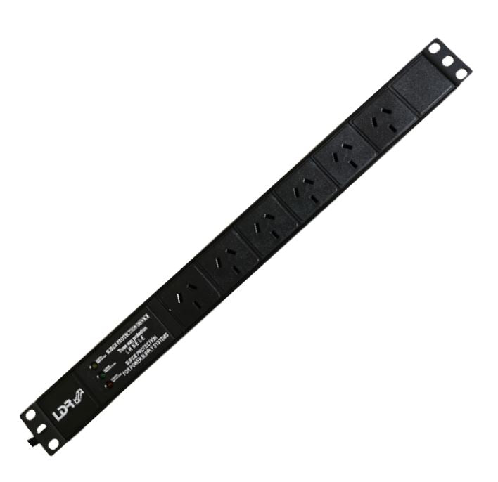 LDR 6-Port 10A Power Distribution Unit AU Approved - 6x 3-Pin AU/NZ Outlets/Slots - 1U Horizontal Mount - Image 1