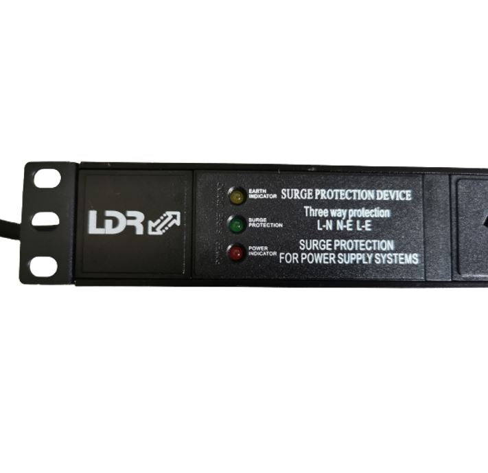 LDR 8-Port 10A Power Distribution Unit AU Approved - 8x 3-Pin AU/NZ Outlets/Slots - 1U Vertical Mount - Image 2