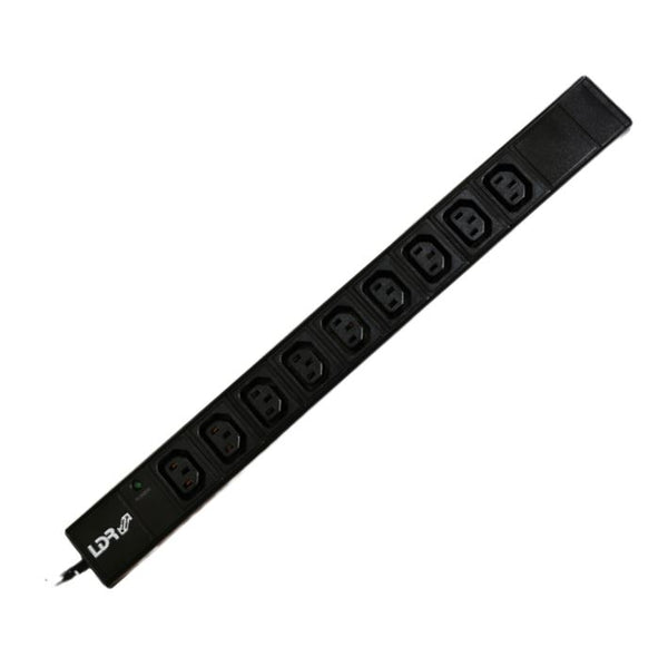 LDR 9‑Port 10A IEC C13 Power Distribution Unit(PDU),AU Approved,1U Vertical Mount,Aluminum Material With Power Indicator,2m Power Cord with C14 Plug