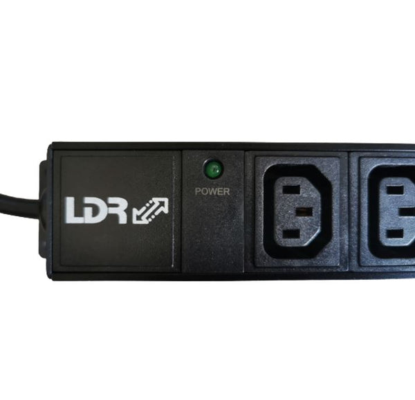 LDR 9‑Port 10A IEC C13 Power Distribution Unit(PDU),AU Approved,1U Vertical Mount,Aluminum Material With Power Indicator,2m Power Cord with C14 Plug