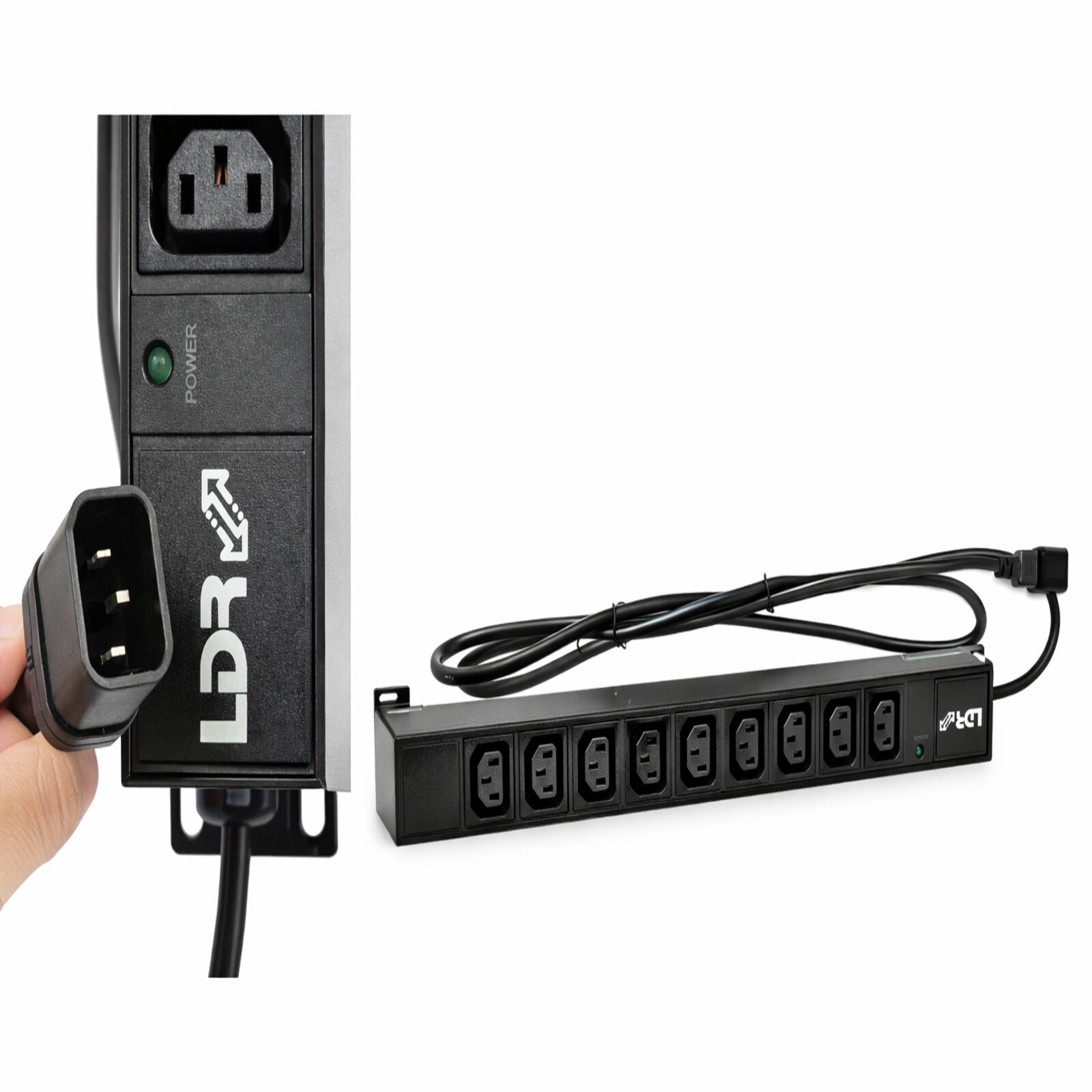 LDR 9‑Port 10A IEC C13 Power Distribution Unit(PDU),AU Approved,1U Vertical Mount,Aluminum Material With Power Indicator,2m Power Cord with C14 Plug - Image 4