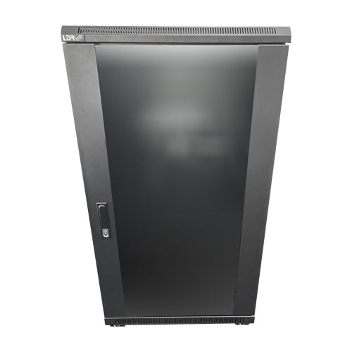 LDR Assembled 22U Server Rack Cabinet (L600mm x W1000mm x H1070mm), Glass Door,1x 8-Port PDU, 1x 4-Way Fan, 2x Fixed Shelves -Black Metal Construction - Image 2