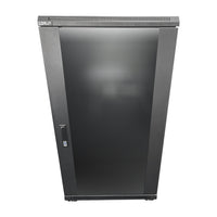 LDR Assembled 22U Server Rack Cabinet (L600mm x W1000mm x H1070mm), Glass Door,1x 8-Port PDU, 1x 4-Way Fan, 2x Fixed Shelves -Black Metal Construction - Image 2