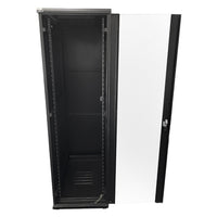 LDR Assembled 42U Server Rack Cabinet (600mm x 1000mm) Glass Door, 1x 8-Port PDU, 1x 4-Way Fan, 2x Fixed Shelves - Black Metal Construction - Image 2