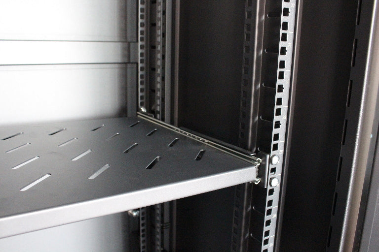 LDR Assembled 42U Server Rack Cabinet (600mm x 1000mm) Glass Door, 1x 8-Port PDU, 1x 4-Way Fan, 2x Fixed Shelves - Black Metal Construction - Image 4