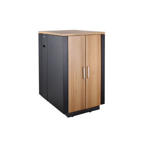 LDR Assembled Soundproof 18U Cabinets ( Black and Wood Color), 3 Pcs Low Noise Fans,2pcs Side Panels, Lockable And Removable Barrel Locking. - Image 1