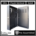 LDR Assembled 5U Flush Wall Mount Vertical Cabinet (570mm x 250mm) - 4U Rack For Gear & 2U Mount For Patch Panels - Black Metal Construction - Image 1