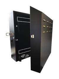 LDR Assembled 5U Flush Wall Mount Vertical Cabinet (570mm x 250mm) - 4U Rack For Gear & 2U Mount For Patch Panels - Black Metal Construction - Image 2