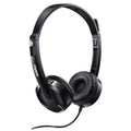 RAPOO H100 Wired Stereo Headsets - HD Voice Rotary Microphone Volume Adjustment 3.5mm Headphones with Audio split adapter cable. - Image 1