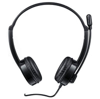 RAPOO H100 Wired Stereo Headsets - HD Voice Rotary Microphone Volume Adjustment 3.5mm Headphones with Audio split adapter cable. - Image 2