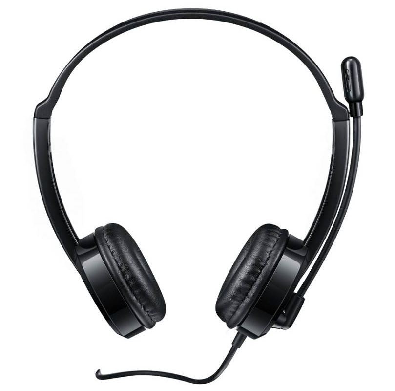 RAPOO H100 Wired Stereo Headsets - HD Voice Rotary Microphone Volume Adjustment 3.5mm Headphones with Audio split adapter cable. - Image 2