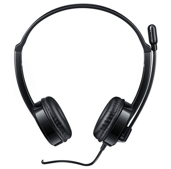 RAPOO H100 Wired Stereo Headsets - HD Voice Rotary Microphone Volume Adjustment 3.5mm Headphones with Audio split adapter cable.