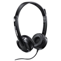 RAPOO H100 Wired Stereo Headsets - HD Voice Rotary Microphone Volume Adjustment 3.5mm Headphones with Audio split adapter cable. - Image 1