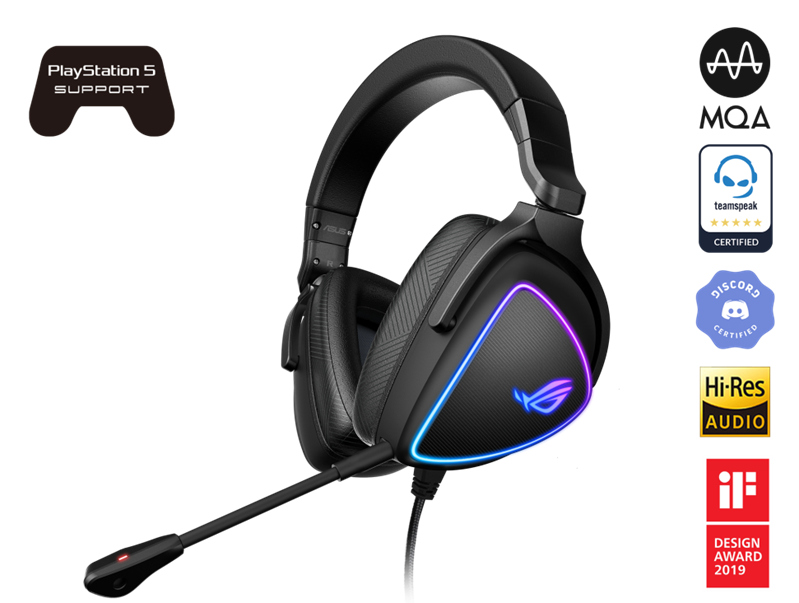 ASUS ROG DELTA S Lightweight USB-C Gaming Headset with AI noise-canceling mic, MQA rendering technology, RGB lighting, PC, Switch & PS5 - Image 1