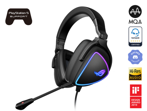 ASUS ROG DELTA S Lightweight USB-C Gaming Headset with AI noise-canceling mic, MQA rendering technology, RGB lighting, PC, Switch & PS5 - Image 1
