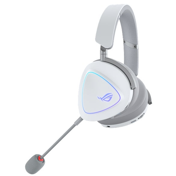 ASUS ROG Delta II Gaming Headset - WH, Tri-Mode (2.4GHz/BT/3.5mm), 50mm Titanium Drivers, 24-bit/96kHz, 32Ω, 20Hz-20kHz, 10mm Mic, 110H Bat, 318g, RGB - Image 2