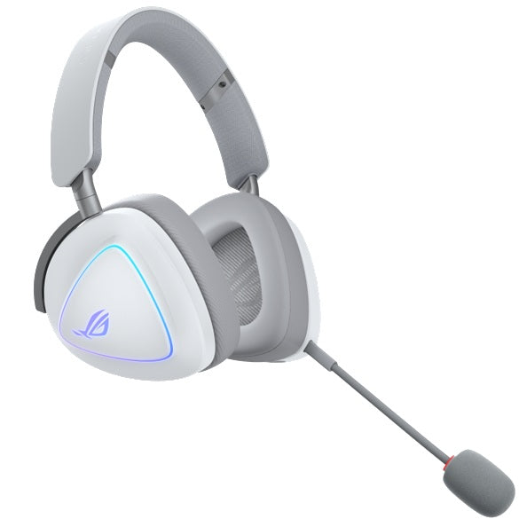ASUS ROG Delta II Gaming Headset - WH, Tri-Mode (2.4GHz/BT/3.5mm), 50mm Titanium Drivers, 24-bit/96kHz, 32Ω, 20Hz-20kHz, 10mm Mic, 110H Bat, 318g, RGB - Image 3