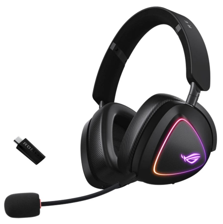 ASUS ROG DELTA II Tri-mode Wireless Gaming Headset, ROG SpeedNova, 50mm Titanium Drivers, Up to 110-hour Battery Life, 318g, BT/2.4G/3.5mm, Aura Sync - Image 1