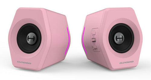 Edifier G2000 Gaming 2.0 Speakers System - Bluetooth V4.2/ USB Sound Card/ AUX Input/RGB 12 Light Effects/ 16W RMS Power Pink - Image 1