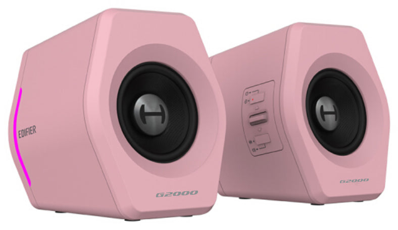 Edifier G2000 Gaming 2.0 Speakers System - Bluetooth V4.2/ USB Sound Card/ AUX Input/RGB 12 Light Effects/ 16W RMS Power Pink - Image 2