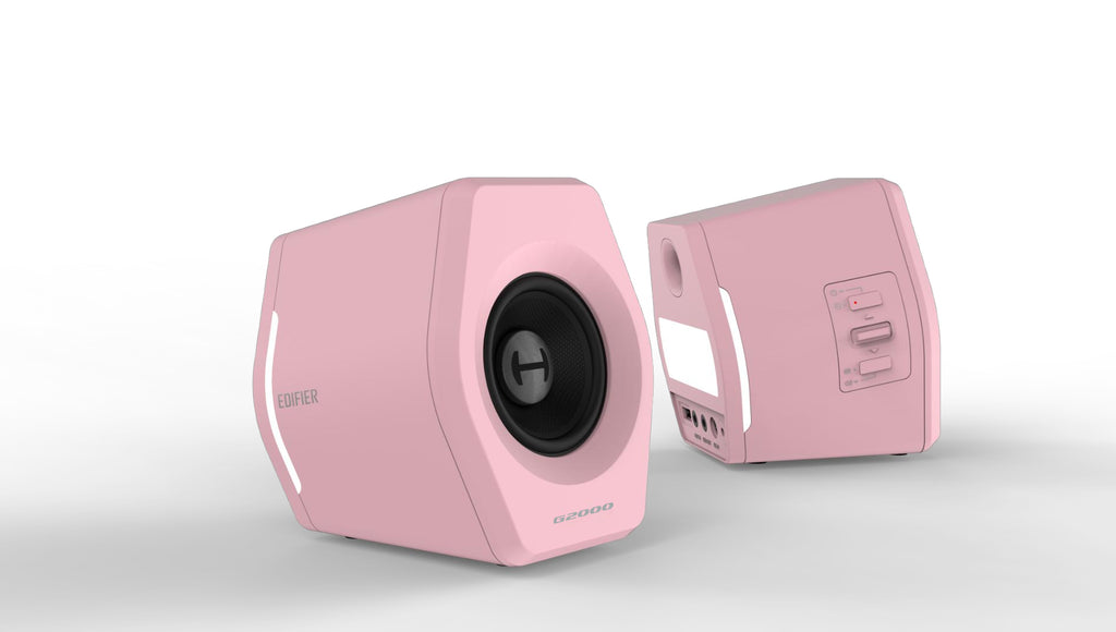 Edifier G2000 Gaming 2.0 Speakers System - Bluetooth V4.2/ USB Sound Card/ AUX Input/RGB 12 Light Effects/ 16W RMS Power Pink - Image 3