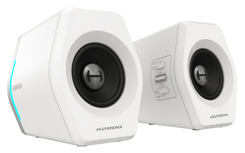 Edifier G2000 Gaming 2.0 Speakers System - Bluetooth V4.2/ USB Sound Card/ AUX Input/RGB 12 Light Effects/ 16W RMS Power White - Image 1