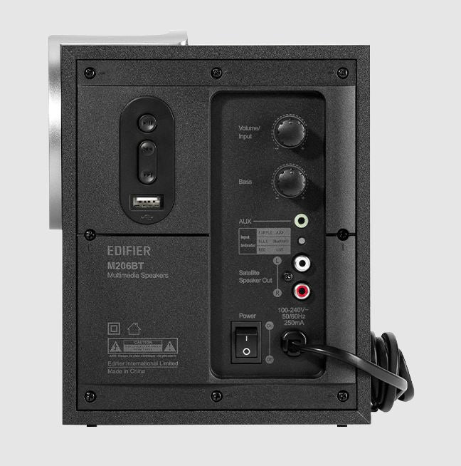 Edifier M206BT BLACK Multimedia Bluetooth 5.0 Speaker R/L: 210Hz - 20kHz  SW: 63Hz - 206Hz  AUX, Bluetooth,USB flash disk - Image 4