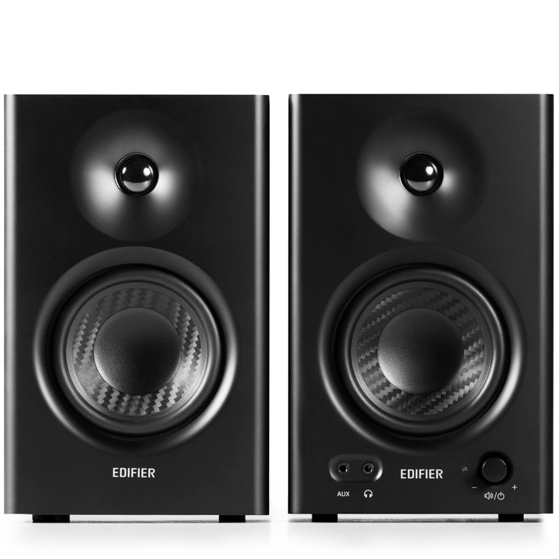 Edifier MR4 Studio Monitor - Smooth Frequency, 1" Silk Dome Tweeter, 4"  Diaphragm Woofer, Wooden, RCA TRS, AUX, Ideal for Content Creators -Black - Image 1