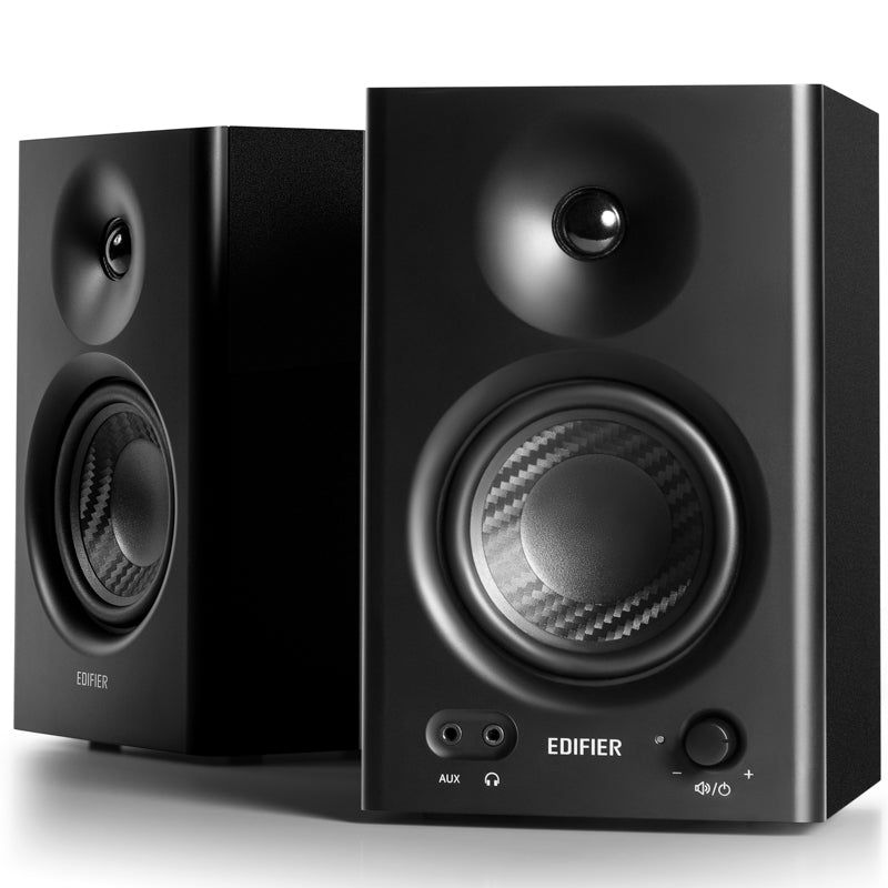 Edifier MR4 Studio Monitor - Smooth Frequency, 1" Silk Dome Tweeter, 4"  Diaphragm Woofer, Wooden, RCA TRS, AUX, Ideal for Content Creators -Black - Image 2
