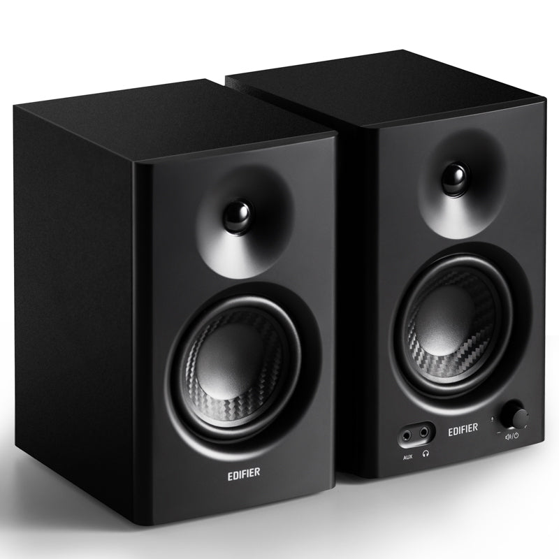 Edifier MR4 Studio Monitor - Smooth Frequency, 1" Silk Dome Tweeter, 4"  Diaphragm Woofer, Wooden, RCA TRS, AUX, Ideal for Content Creators -Black - Image 3