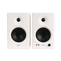Edifier MR4 Studio Monitor - Smooth Frequency, 1" Silk Dome Tweeter, 4"  Diaphragm Woofer, Wooden, RCA TRS, AUX, Ideal for Content Creators -White (LS - Image 1