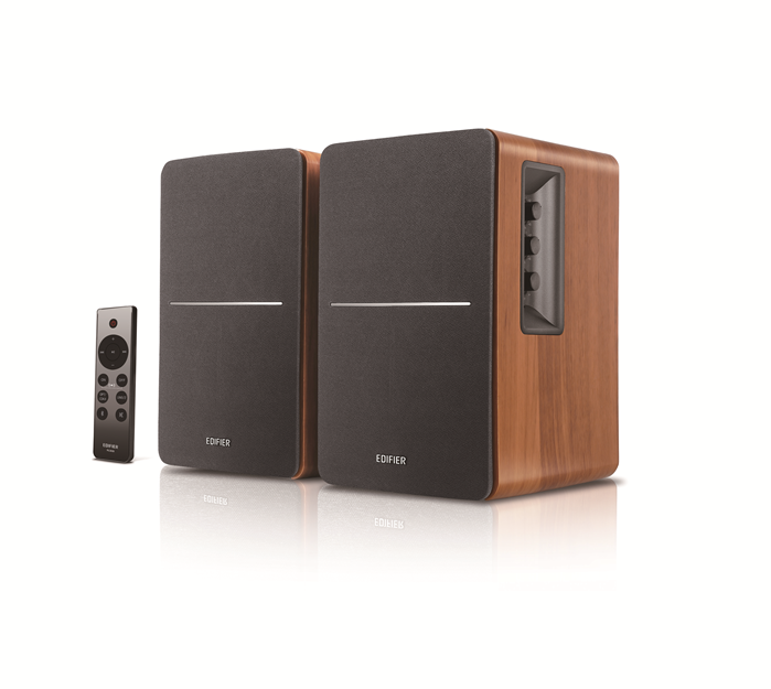 Edifier R1280DBS - 2.0 Lifestyle Bookshelf Bluetooth Studio Speakers - Optical/Coaxial, Bluetooth, Line In1, Line2, R/L: 21W+21W Brown - Image 2