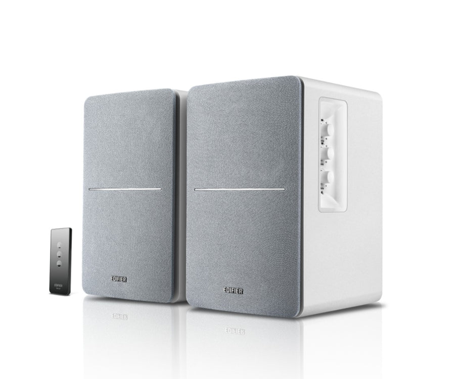 Edifier R1280T White Lifestyle Bookshelf Speakers Brown - 3.5mm AUX/Dual RCA, 42W,  MDF Wooden Enclosure