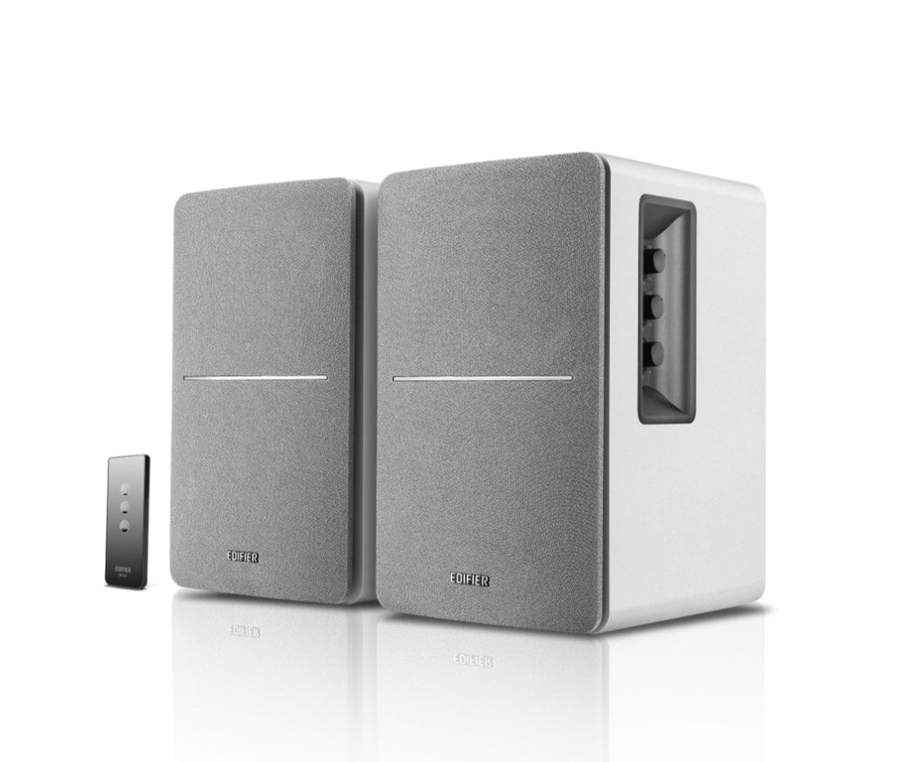 Edifier R1280T White Silver Lifestyle Bookshelf Speakers Brown - 3.5mm AUX/Dual RCA, 42W,  MDF Wooden Enclosure - Image 1