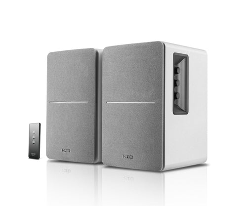 Edifier R1280T White Silver Lifestyle Bookshelf Speakers Brown - 3.5mm AUX/Dual RCA, 42W,  MDF Wooden Enclosure - Image 1