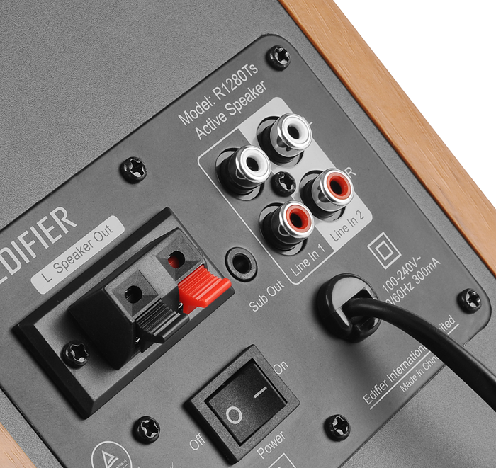 Edifier R1280Ts Multimedia 2.0 Studio Speakers - Dual RCA, Studio Quality Sound, 42W RMS, Side Panel Control, Remote Control - Image 3