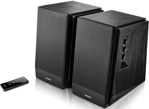 Edifier R1700BT Bluetooth Lifestyle Bookshelf Studio Speakers Black - BT/Dual 3.5mm AUX/Limited Distortion DSP/DRC/Classic Wood Finish