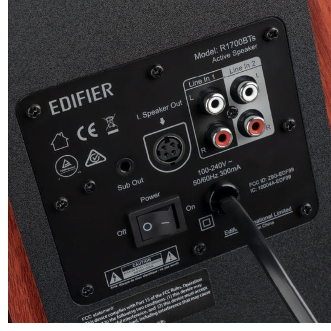 Edifier R1700BTS Bluetooth Bookshelf Speakers 66W RMS DUAL RCA INPUTS - BROWN - Image 4