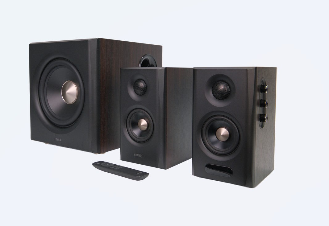 Edifier S355DB Tri-amped 2.1 speaker with high-fidelity sound and  versatile connectivity -WALNUT - Image 1