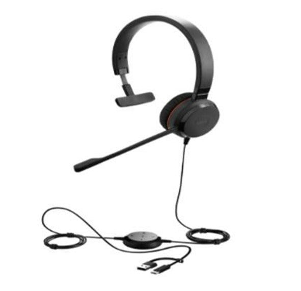 Jabra Evolve 30 II, USB C/A Mono UC, Great calls and music,  Plug-and-play connectivity, Manage calls easily, Flexible connectivity via 3.5 mm jack - Image 1